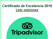 Certificado de Excelencia 2018 Tripadvisor